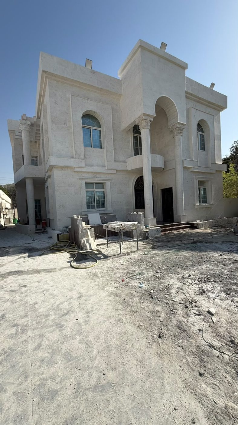 Villa exterior stone facade